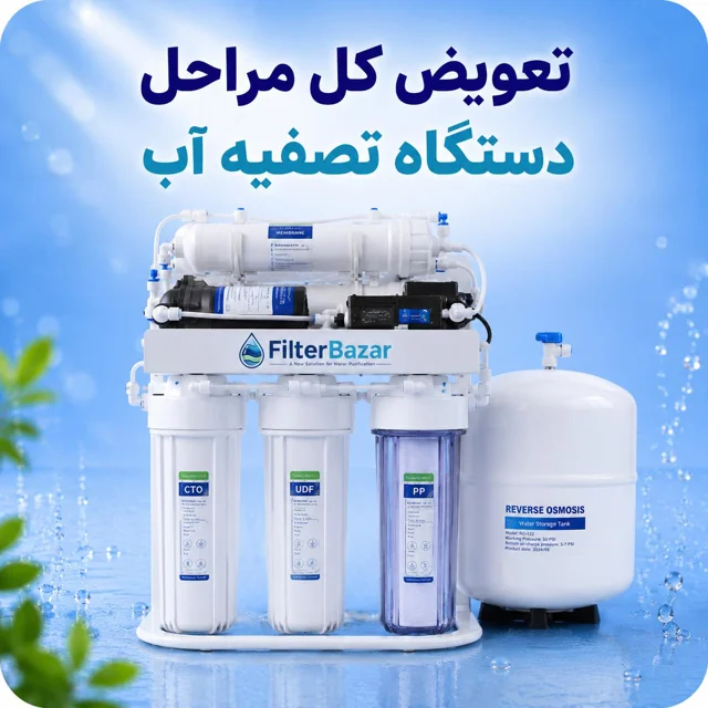 تعویض کامل فیلترهای دستگاه تصفیه آب RO