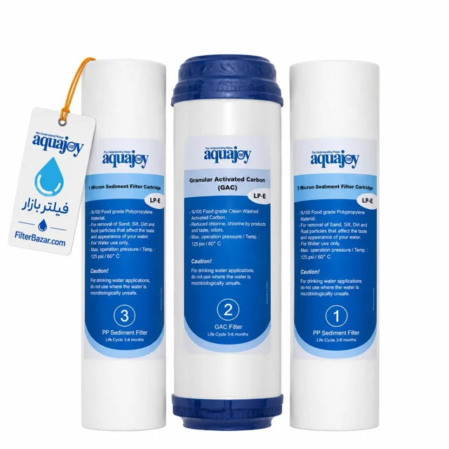 پک فیلتر سه مرحله‌ای دستگاه تصفیه آب آکواجوی مدل LPE اکونومی (aquajoy)